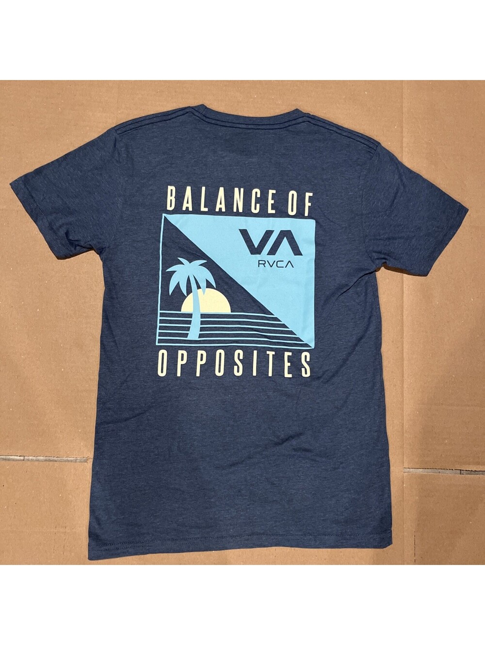 RVCA Unisex Beech Graphic T-Shirt Size Extra Small XS Color Blue Beach Coast NEW